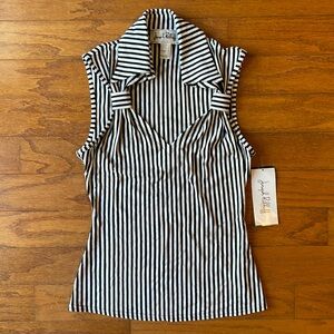 NWT Josep Ribkoff Blk/White Stripe Top